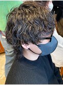 波巻きウルフ 波巻きパーマ メンズウルフ