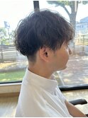 20代30代波巻き束感ショートツーブロックマッシュアップバング