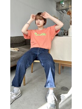 ムード タテマチ(mood tatemachi) ナチュラルベージュ×あごラインボブ