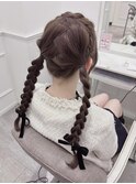 編み込みおさげヘア＊まゆ