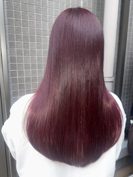 髪質改善ヘアエステサロン スロウ(SLOW by opsia) ブリーチ無し、つやつやワインレッド♪