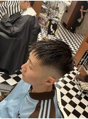 スパイキーショートブルーブラックフェザーパーマサーフカールR