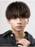 メンズラウンドマッシュショートツーブロ刈り上げ