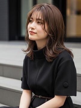 コトナ 越谷店 大人可愛いミディアムレイヤー/透明感カラー/小顔/20代30代