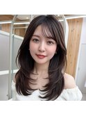 イメチェンレイヤーカット /おろし前髪/ダークアッシュブラウン