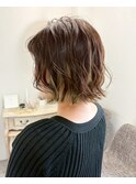 似合わせカットインナーカラー×外ハネボブ