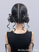 アールエーサロン モノクロ 虎ノ門(RA SALON モノクロ)&nbsp;【推し活ヘアセット】髪リボンツインお団子