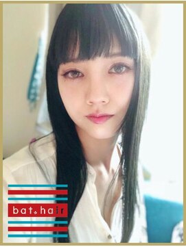 バトヘアー 渋谷本店(bat hair) 【bathair/三輪】 ワンカールストレート_グレージュエアリー