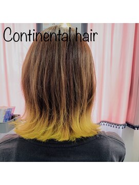 コンチネンタルヘア(continental hair) ディップカラー