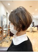 【立川 ショート 斜めバング ハイライト30代40代50代60代◎】