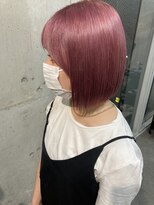 ラニヘアサロン(lani hair salon) ブライトピンク/韓国ヘア/前下がりボブ