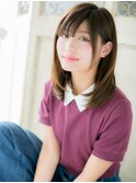 mod's姪浜/斜めバングシルキーショコラアッシュレトロガーリーg