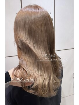 ヴァネッサ VANESSA ミルクティーベージュケアブリーチインナーカラーロング韓国風