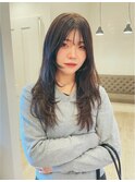 ミディアム顔周りレイヤーおくれ毛前髪長岡/新潟/宮関