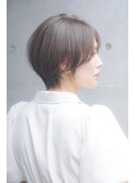 ★小顔くびレイヤーエモージュ愛されショートボブ艶髪グレージュ