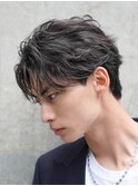 ニュアンスパーマ毛流れセンターパートウルフフェザーパーマ