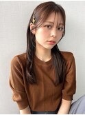 シースルーバング/顔まわりカット/おくれ毛/ピンアレンジ