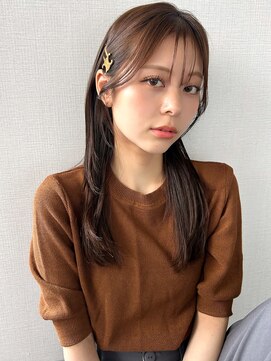 アム(amu) シースルーバング/顔まわりカット/おくれ毛/ピンアレンジ