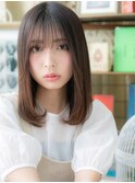 ■シースルーバング前下がりレイヤーカット302志木20代30代40代