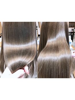 《酸性ストレート導入》こだわり縮毛矯正で思わず触りたくなる自然なさら艶ストレートヘアに♪【錦糸町】