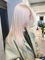 サンクマーケット 渋谷(cinq MARKET)&nbsp;渋谷ブリーチカラーミディアムレイヤーオリーブカラー30代40代