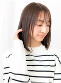 ミストバング透明感カラー切りっぱなしロブe小山20代30代40代