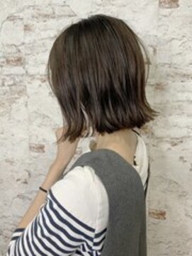 Ruufus恵比寿南/白髪ぼかしハイライト/ショートボブ/髪質改善 40代50代/白髪ぼかし＆ナチュラルショートヘア