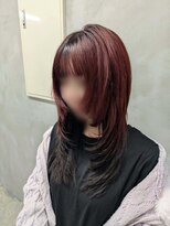 エント(ent)&nbsp;ワインレッド＆ブラック＊レイヤーカット