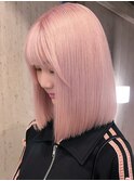 渋谷/ホワイトピンク /海外ガールニュアンスカラー