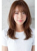 髪質改善カラー透明感カラーマロンベージュレイヤー夏カラー