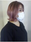 【Luccica】ブリーチカラー ピンクバイオレットボブ