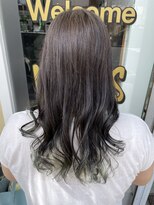 ラビス クローバー(Lovis clover) カーキグレージュ 大人かわいいヘア フェザーバング