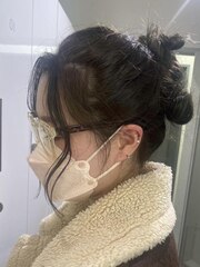 簡単アレンジヘア×オリーブカラー