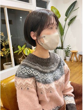 コムヘアー(COM HAIR) ボブ。アッシュブラウン。