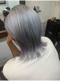 透明感カラー★ダブルカラーブリーチシルバーホワイトウルフ