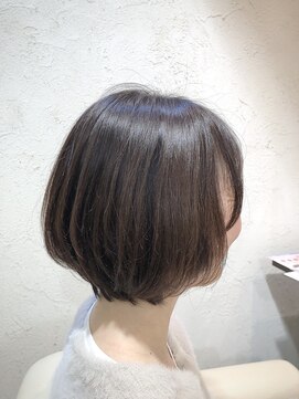 サイン(SIGN) 前髪あり/大人ショートボブ縮毛矯正/30代40代50代マロンベージュ