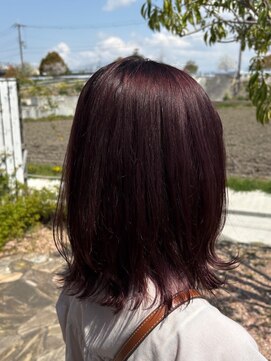 ミューシェレゴ(meauche...lego) ミディアムレイヤー/透明感カラー/ワインレッド