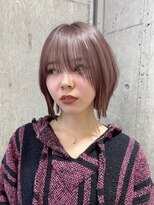 サンク 原宿 表参道(cinq)&nbsp;ミディアムレイヤーカット長めボブハイブリーチハイトーンカラー