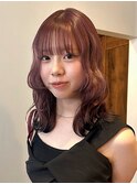 ブリーチなしカラー ピンクベージュ 裾カラー 透明感 10代20代