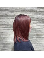 ビスイル 秋葉原店(Vis ill)&nbsp;小顔ハッシュボブモーヴピンク内巻きレイヤーレッド