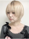 【morio原宿】顔まわりレイヤー姫カットハイトーン