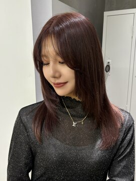 レイヤー　ピンクラベンダー　ブラウン