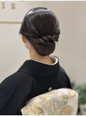 留袖ヘアセット/大人かわいい上品なシンプルシニヨン