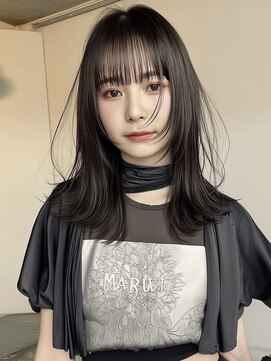 ネハス ナガオカ(nehus.nagaoka) xカット//ホワイトグレージュ/レイヤーカット/チェリーブラウン