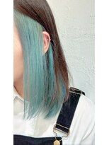 アジールヘア 池袋東口店(agir hair) ブリーチ&ダブルカラーインナーカラーミントグリーン池袋東口