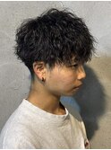 MEN’S HAIR/波巻きツイストスパイラル/リバースセンターパート