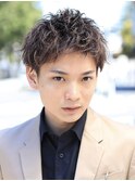 スマートショート　刈り上げ　ハーフアップ　ニュアンスパーマ