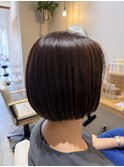 大人ボブ×艶色ラベンダーブラウン