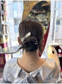 ミディアムヘアのリボンアレンジ