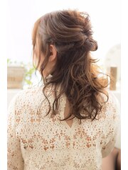 モテ髪　編み込みヘアアレンジ　